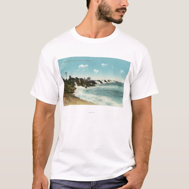 Camiseta Vista de la resaca y del rompeolas (Anverso)