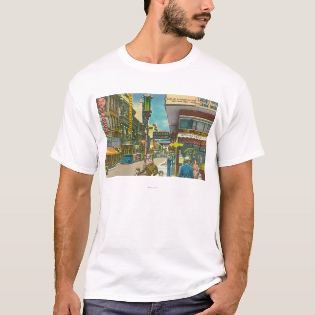 Camiseta Vista de la sección del negocio de Chinatown (Anverso)