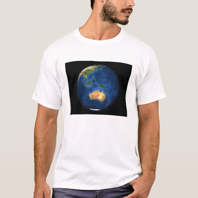 Camiseta Vista de la Tierra completa mostrando Indonesia, O (Anverso)