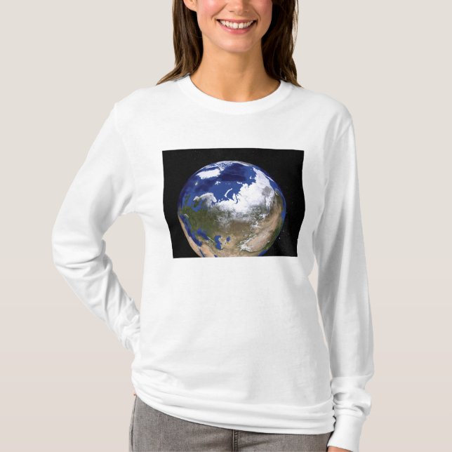 Camiseta Vista de la Tierra que muestra la región del Ártic (Anverso)