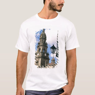 Camiseta Vista de la torre de reloj en la esquina del