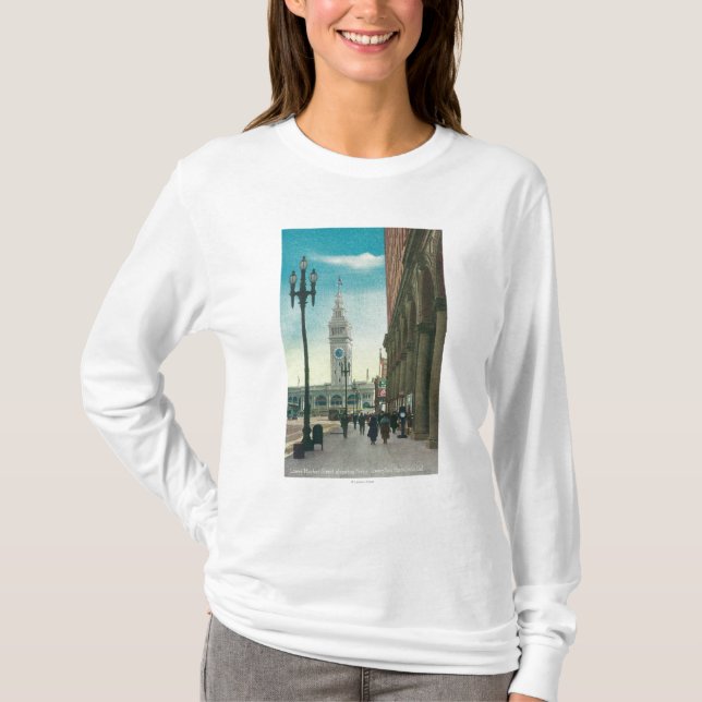 Camiseta Vista de la torre del transbordador de la (Anverso)