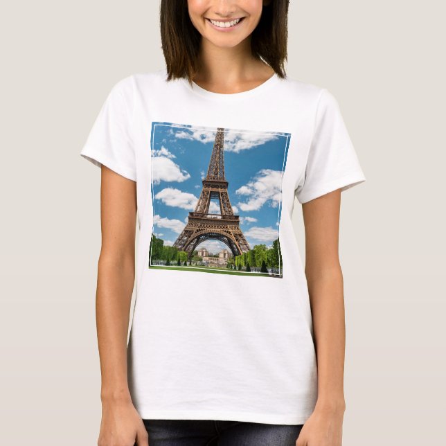 Camiseta Vista de la Torre Eiffel desde el Parque Público C (Anverso)