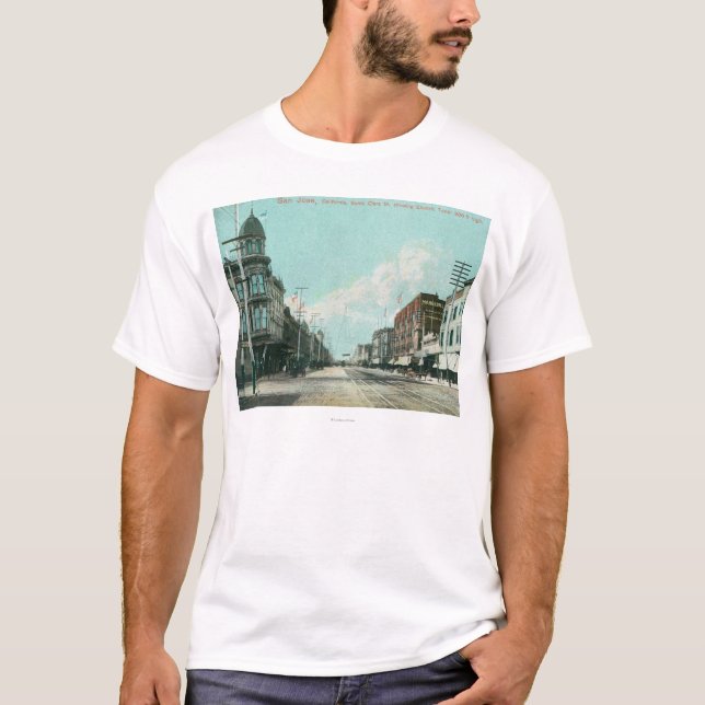 Camiseta Vista de la torre eléctrica de la calle de Santa (Anverso)