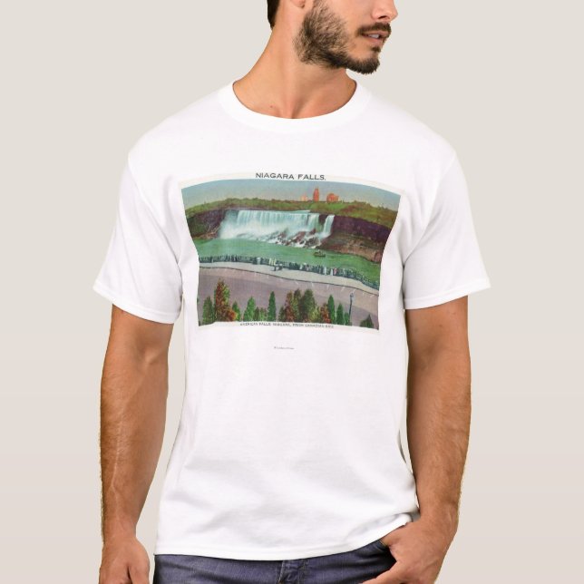 Camiseta Vista de las caídas y de la costa del americano (Anverso)