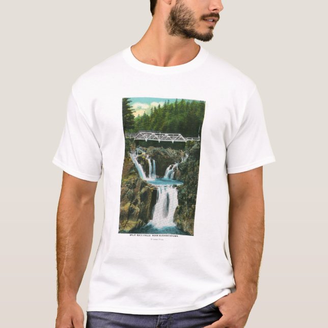 Camiseta Vista de las caídas y del puente de la roca de la (Anverso)