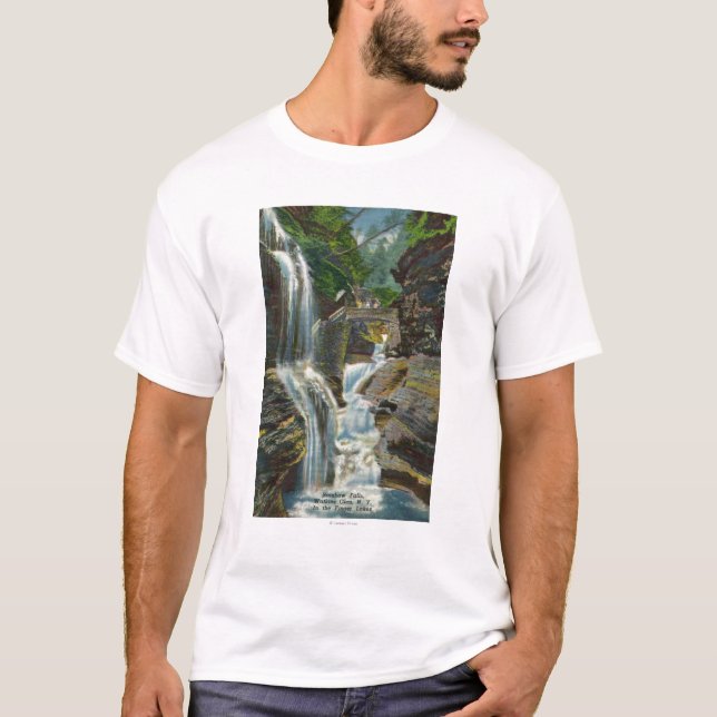 Camiseta Vista de las caídas y del puente del arco iris (Anverso)