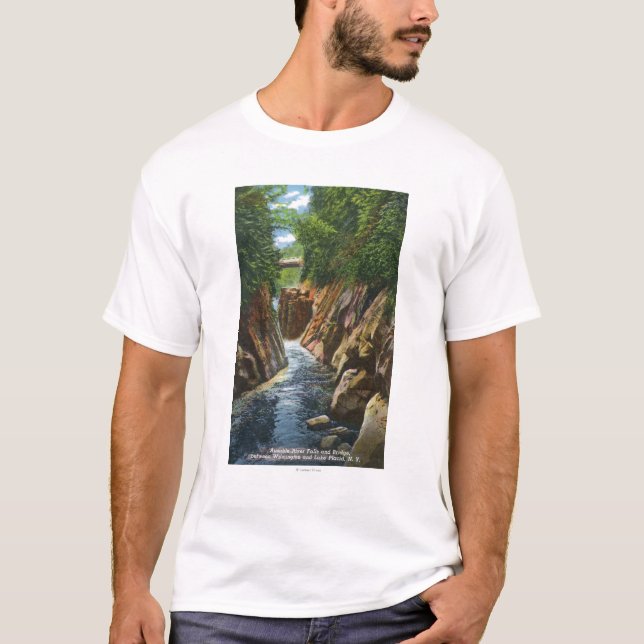 Camiseta Vista de las caídas y del puente del río de (Anverso)