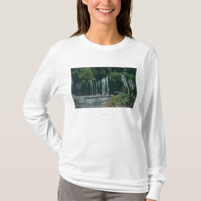 Camiseta Vista de las primaveras de Mossbrae FallsShasta, (Anverso)