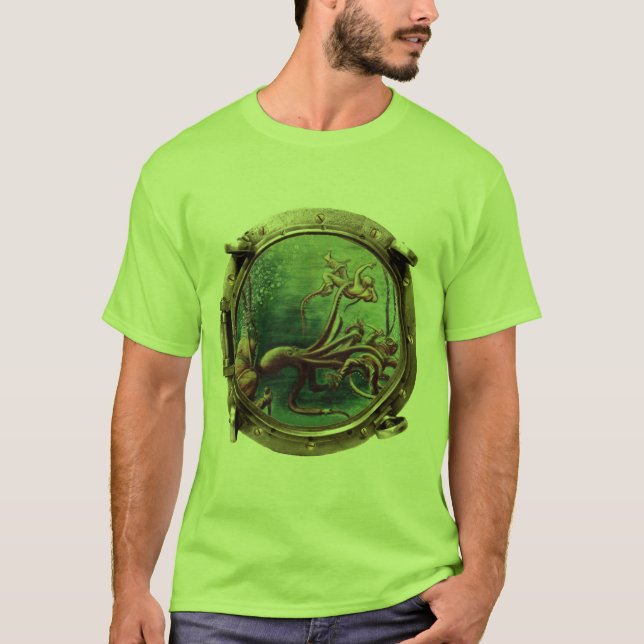 Camiseta Vista de los buzos de época con pulpo (Anverso)