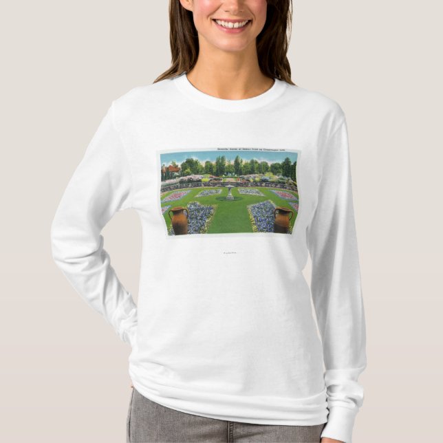 Camiseta Vista de los jardines Chautauqua de un estado del (Anverso)