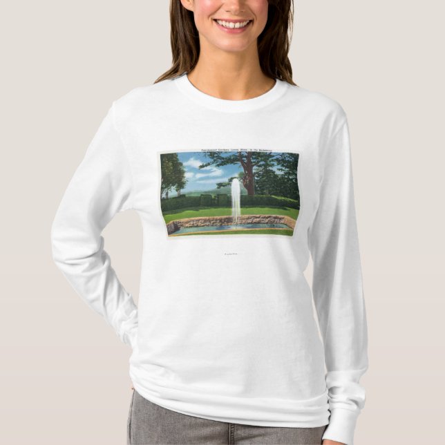 Camiseta Vista de los jardines y de la fuente de Tanglewood (Anverso)