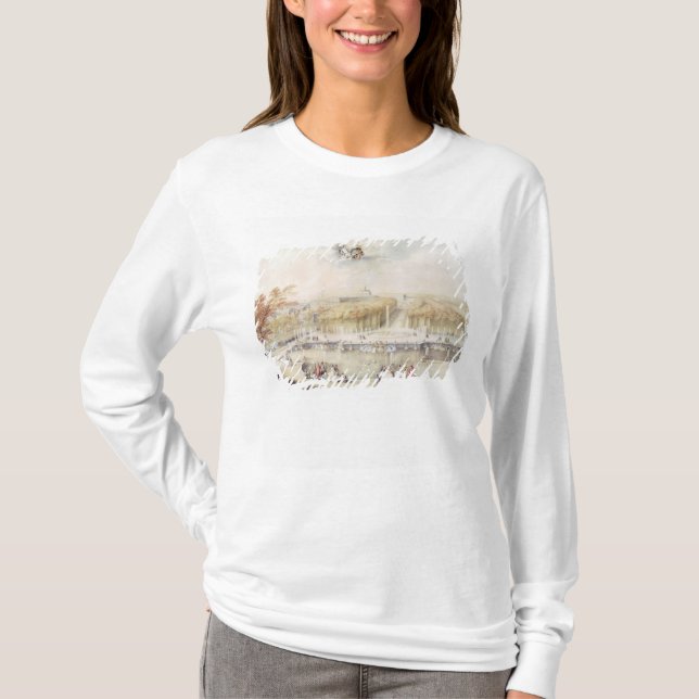 Camiseta Vista de los jardines y del castillo francés de (Anverso)