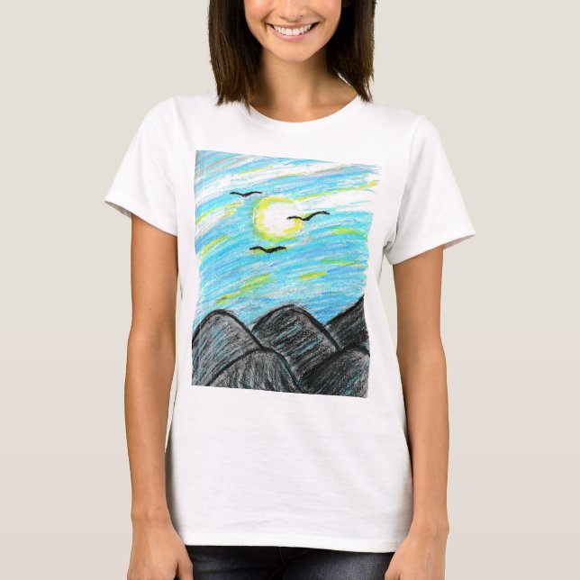 Camiseta Vista de montaña de bonito (Anverso)