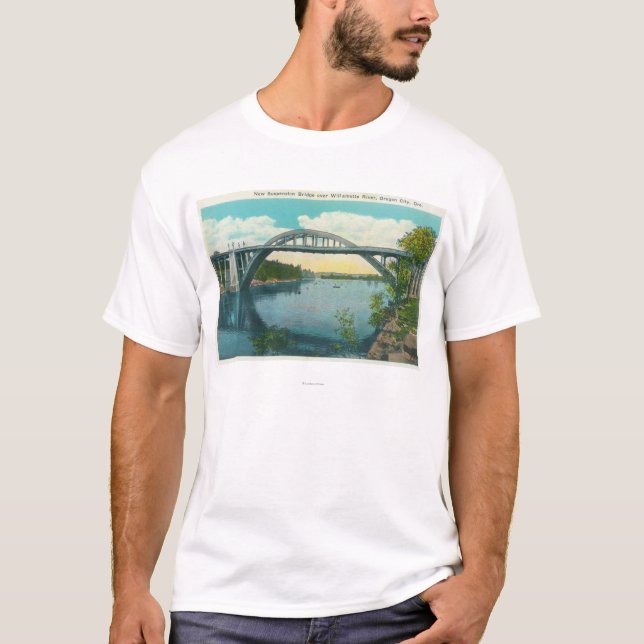 Camiseta Vista de nuevo puente colgante (Anverso)