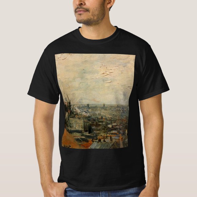 Camiseta Vista de París desde Montmartre por Vincent van Go (Anverso)