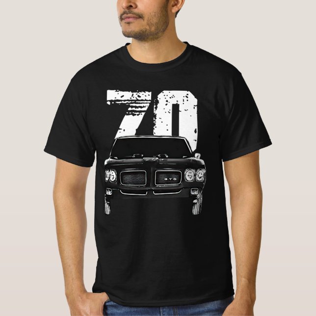 Camiseta Vista de parrilladas frontales Pontiac GTO 1970 co (Anverso)