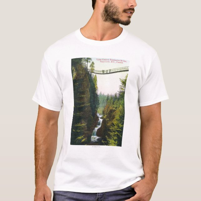 Camiseta Vista de puente colgante del barranco de Lynn (Anverso)