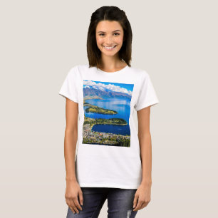 Camiseta Vista de Queenstown desde el pico de Bob, Nueva Ze