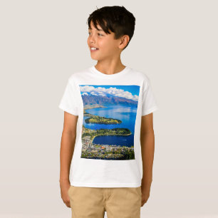 Camiseta Vista de Queenstown desde el pico de Bob, Nueva Ze