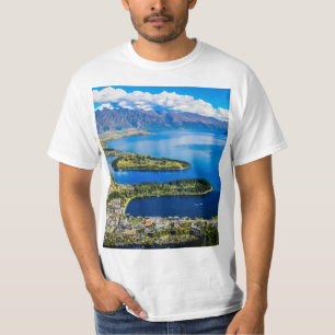 Camiseta Vista de Queenstown desde el pico de Bob, Nueva Ze