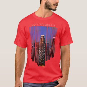 Camiseta Vista de rascacielos del centro de la noche de Los