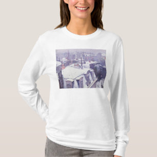 Camiseta Vista de tejados o de tejados debajo de la nieve,