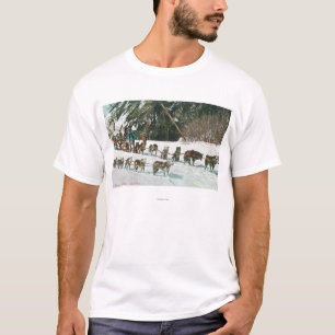 Camiseta Vista de un equipo fornido del Perro-Trineo