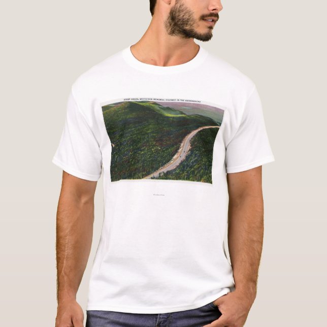 Camiseta Vista de un grado escarpado en Hwy conmemorativo (Anverso)