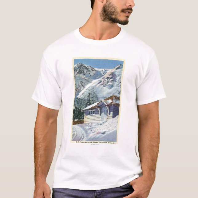 Camiseta Vista de un refugio del esquí del Servicio (Anverso)