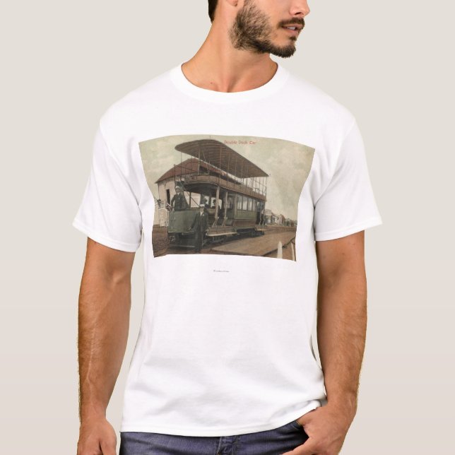 Camiseta Vista de un teleférico del autobús de dos pisos (Anverso)