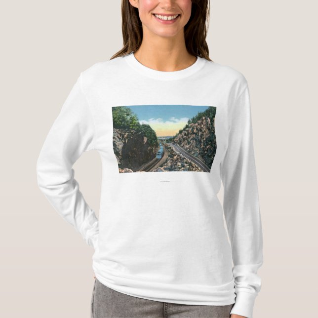 Camiseta Vista de un tren junto a la carretera (Anverso)