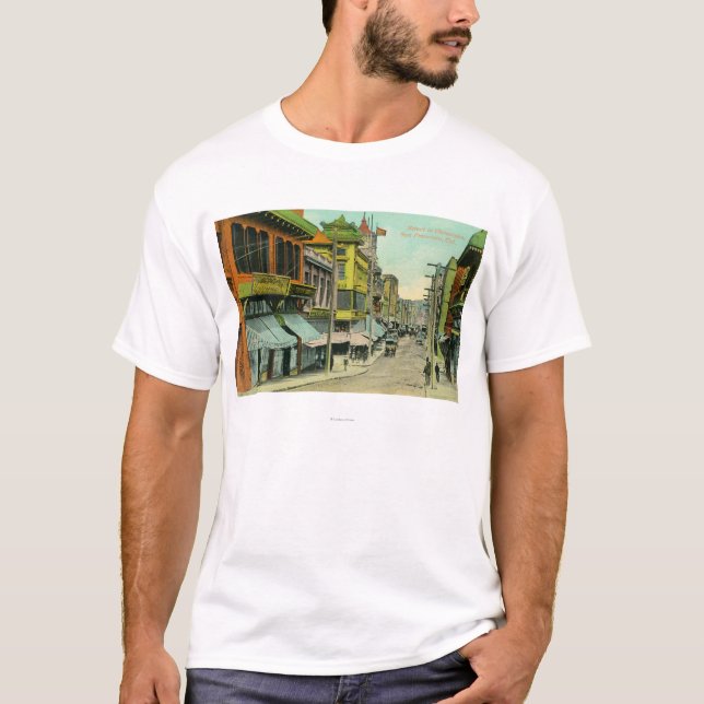 Camiseta Vista de una calle de Chinatown (Anverso)