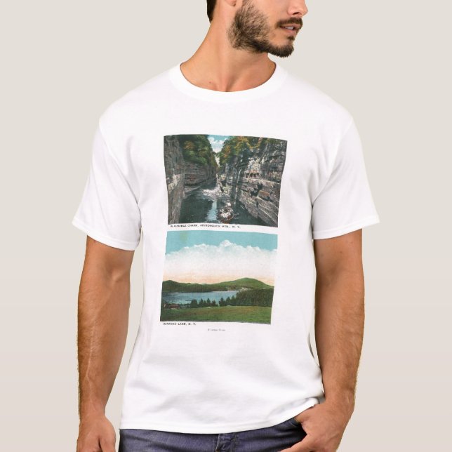 Camiseta Vista del abismo de Ausable y del lago Saranac (Anverso)