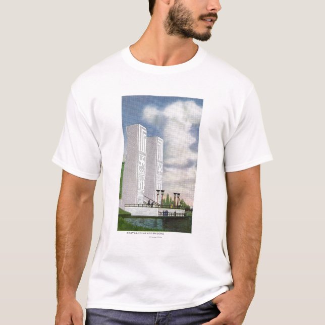 Camiseta Vista del aterrizaje y de los pilones del barco (Anverso)