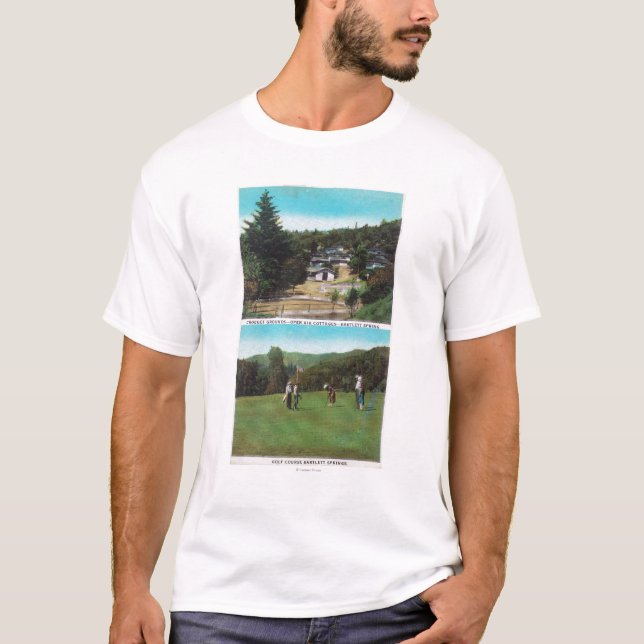 Camiseta Vista del campo de golf, argumentos del croquet, (Anverso)