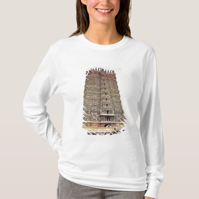 Camiseta Vista del exterior tallado del gopuram del sur (Anverso)
