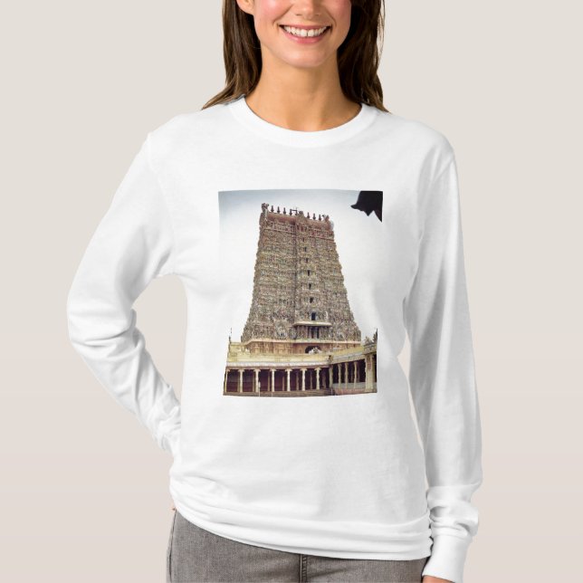 Camiseta Vista del exterior tallado del gopuram del sur (Anverso)