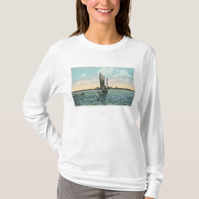 Camiseta Vista del faro de la isla del favor de York (Anverso)
