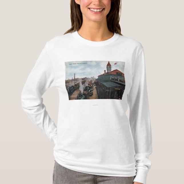 Camiseta Vista del ferrocarril de la estación de la unión (Anverso)