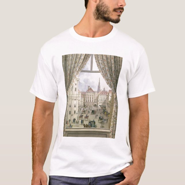 Camiseta Vista del Freyung, Viena, 1825 (aguazo en pape (Anverso)