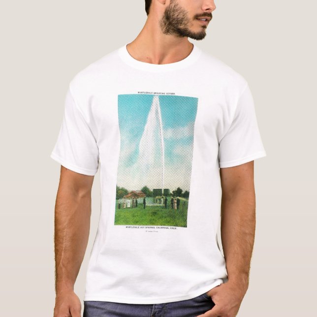 Camiseta Vista del géiser de Myrtledale en las aguas (Anverso)