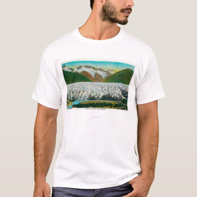 Camiseta Vista del glaciar de la chaqueta de punto, cerca (Anverso)