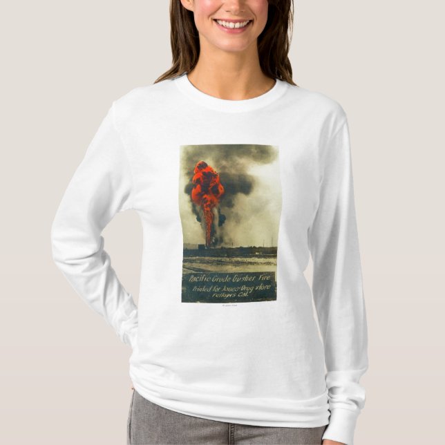 Camiseta Vista del Gusher crudo pacífico FireFellows, CA (Anverso)