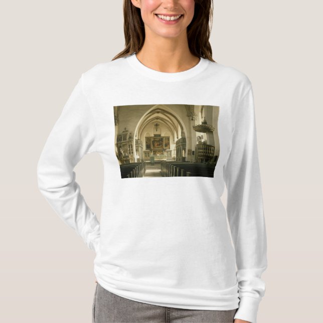 Camiseta Vista del interior de la iglesia con (Anverso)