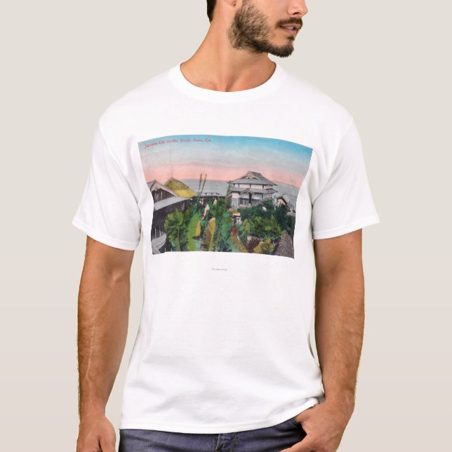 Camiseta Vista del jardín de té japonés (Anverso)
