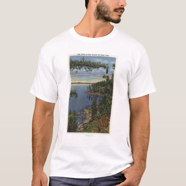 Camiseta Vista del lago a través de pinos del azúcar (Anverso)