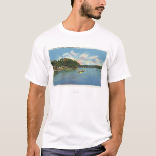 Camiseta Vista del lago Cobbosseecontee en la ensenada de