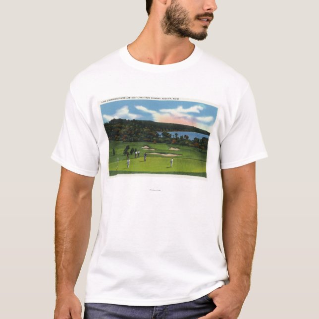 Camiseta Vista del lago Cobbosseecontee y de los campos de (Anverso)
