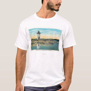 Camiseta Vista del lago Cobbosseecontee y del faro